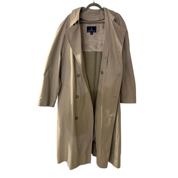 London Fog Tan Long Trench Coat - Picture 8 of 12